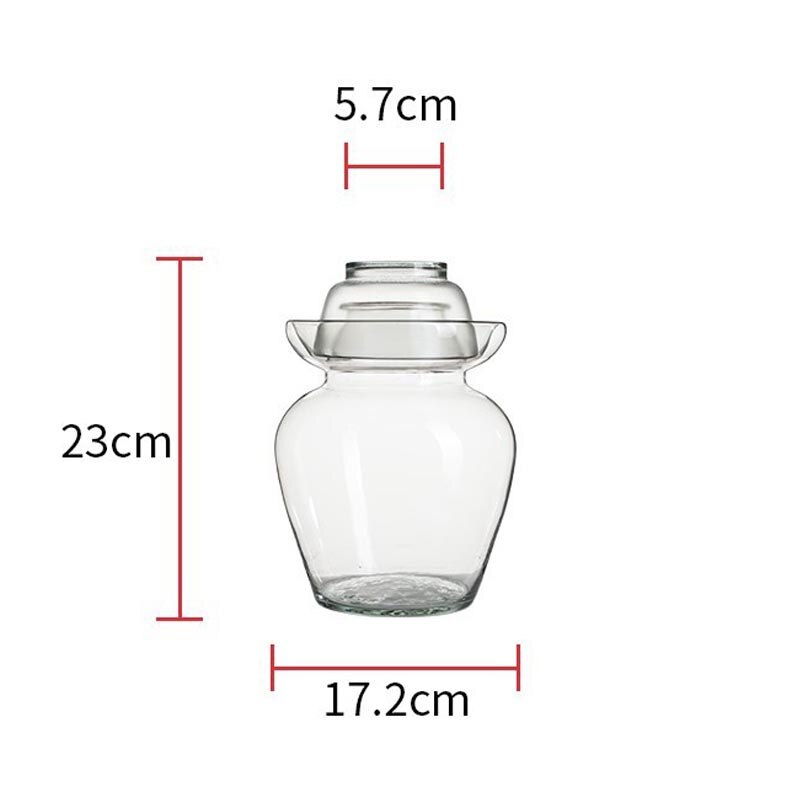 Chinese Korean Transparent Glass Kimchi Jar Household Pickle Jar Kimchi Container Food Pickling Storage Cans Kitchen Accessories: Default Title