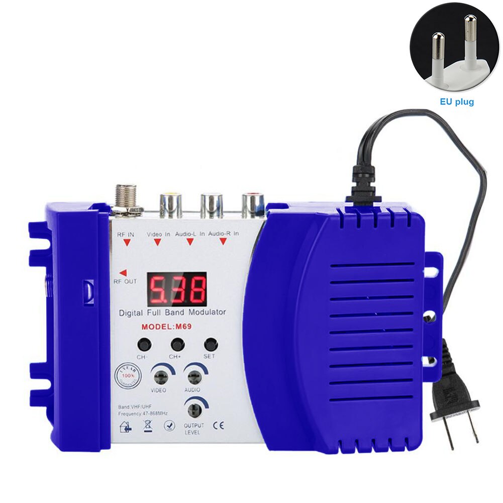 Coax TV AV To RF Adapter Digital Home Accessories Modulator Converter: EU Plug