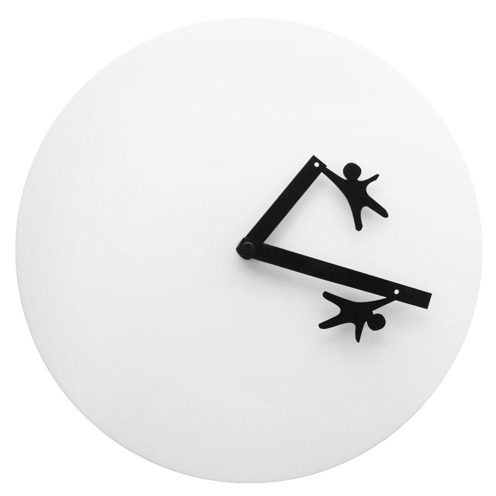 2Player Unique Clock Hands Wall Clock Little Men Clinging To The Hands Gymnasts Fun Minimalism Timepiece Quartz Movement: NT-005B