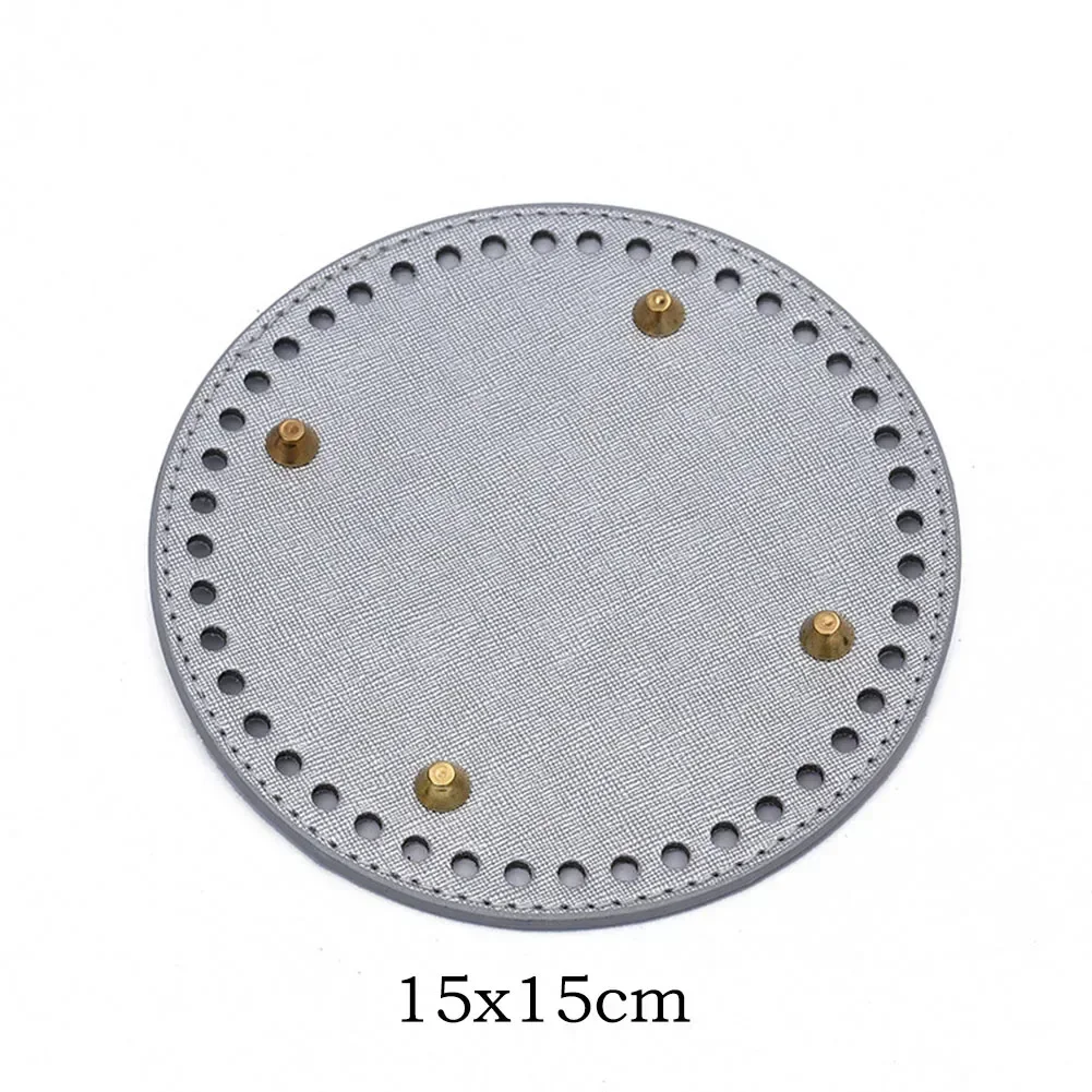 15*15cm Round Bottom For Knitted Bag PU Leather Bag Base With Holes DIY Handmade Bag Bottom Crochet Bag Bottom Accessories