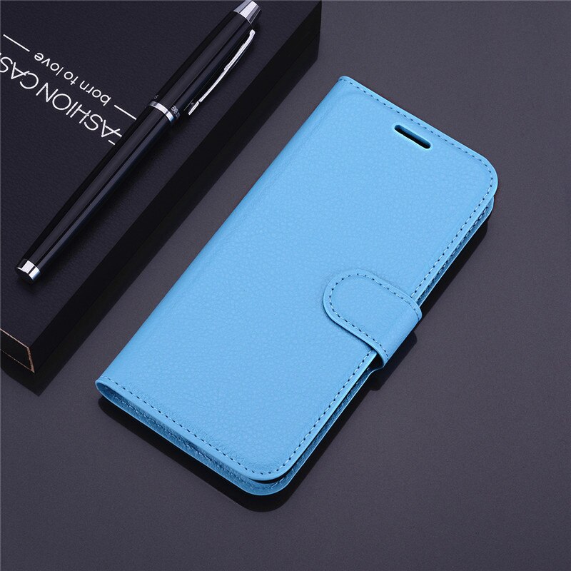 For Huawei Nova Smart Case Huawei Nova Smart DIG-L21 PU Leather Phone Case For Huawei Nova Smart Dig-L01 DIG-L21HN Flip Case: Blue