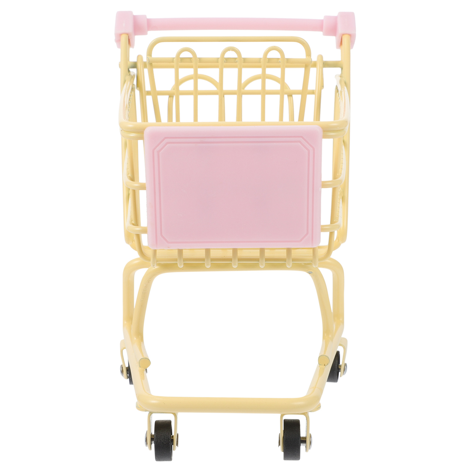 Chic Supermarket Handcart Mini Trolley Models Mini Shopping Cart: Yellow