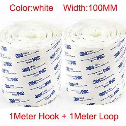 20/25/30/50/100mm 3M Velcro for Carpet Hook Loop Fastener Self Adhesive Tape Sewing Cloth Strap Roll Strong Sheet Auto Sticker: 100mm white