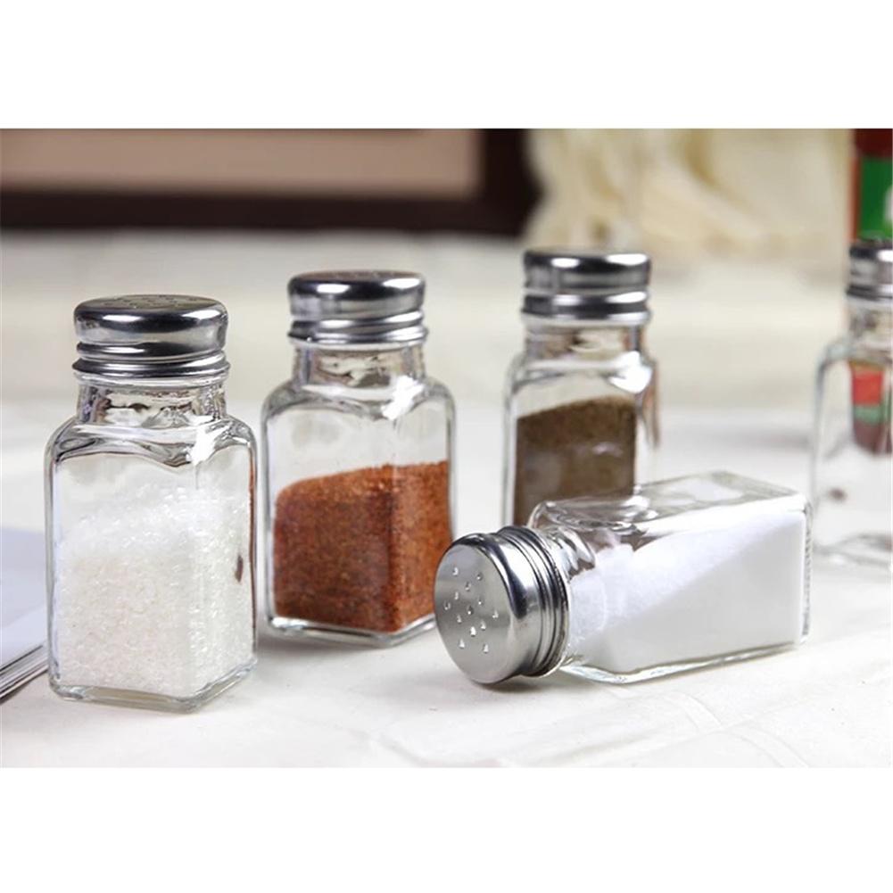 Barbecue Keuken Glas Cruet Kruiderij Flessen Kruiden Blikjes Doos Peper Shakers Zout Shaker Verzegelde Kruidkruik Container Supply
