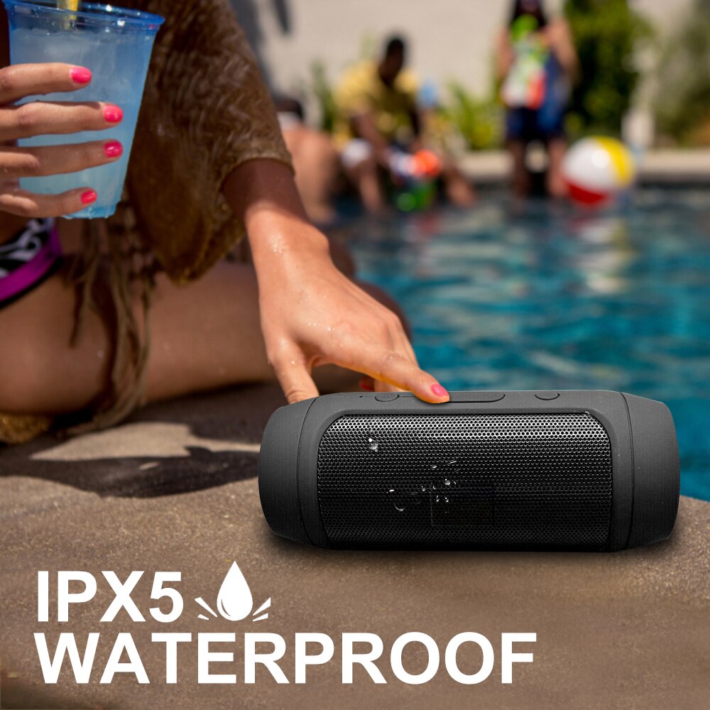 Mini Waterdichte Bluetooth Bass Speaker Draagbare Outdoor Oplaadbare Draadloze Luidsprekers Soundbar Subwoofer Luidspreker Voor Tf Fm