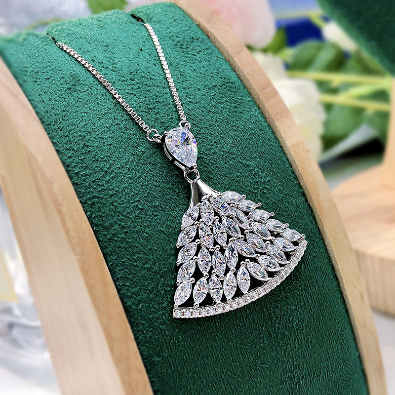Oevas 100% 925 sterling silber voll-hochkohlenstoff-diamant-sektor-rock-anhänger-halskette für damen funkelnder hochzeitsschmuck