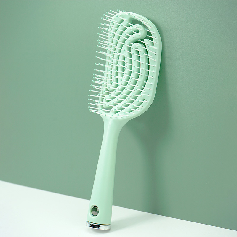 Peigne de Massage du cuir chevelu, brosse à cheveux antistatique, humide, sec, bouclé, démêlant, en Nylon, outils de coiffure pour Salon de coiffure pour femmes et hommes: GRIS
