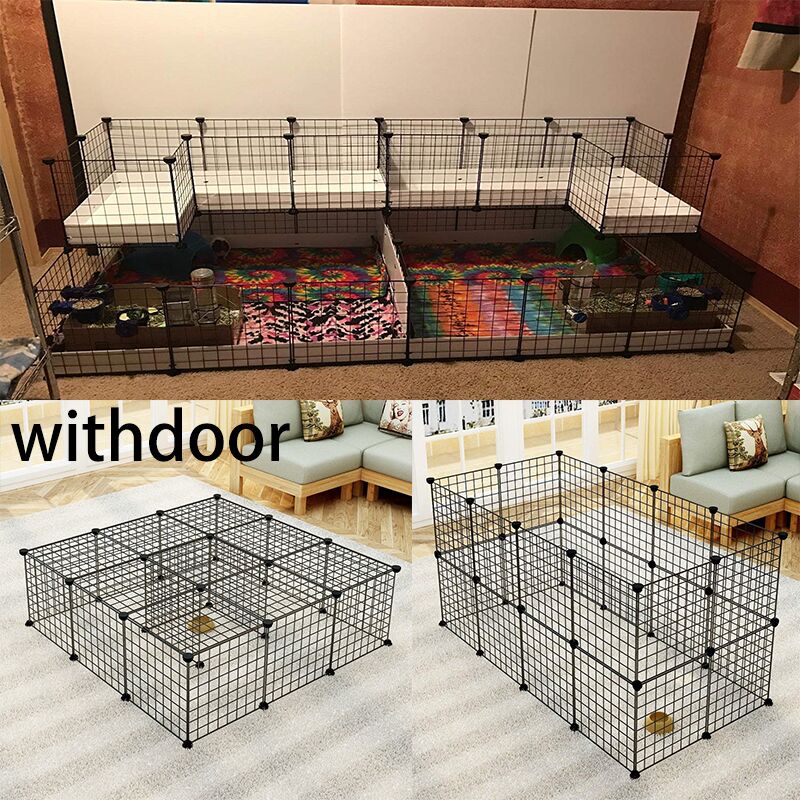 Clôture en fer pour animaux domestiques, chenil pliable pour chiot, exercice à la maison, porte de sécurité, fournitures pour chiens, caisse pour chat, lapin, Cage cochon d&#39;inde