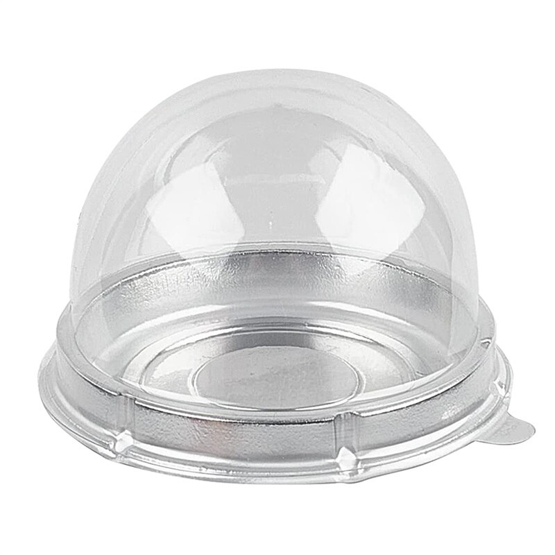50 Pcs Mini Ronde Maan Cake Container Trays Verpakking Houder Wedding Party Favor Dozen 50G Mooncake Ei-dooier Bladerdeeg Houders: Zilver