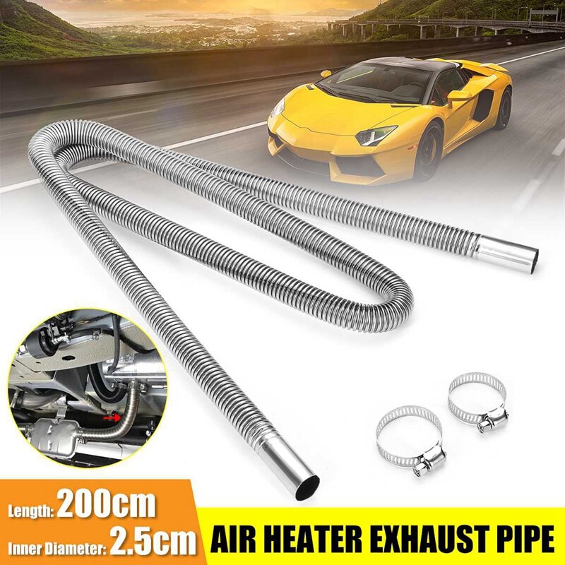 200cm Car Air Parking Heater Exhaust Pipe with 2 Clamps Fuel Tank Exhaust Pipe Hose Tube for crude oil-Heater