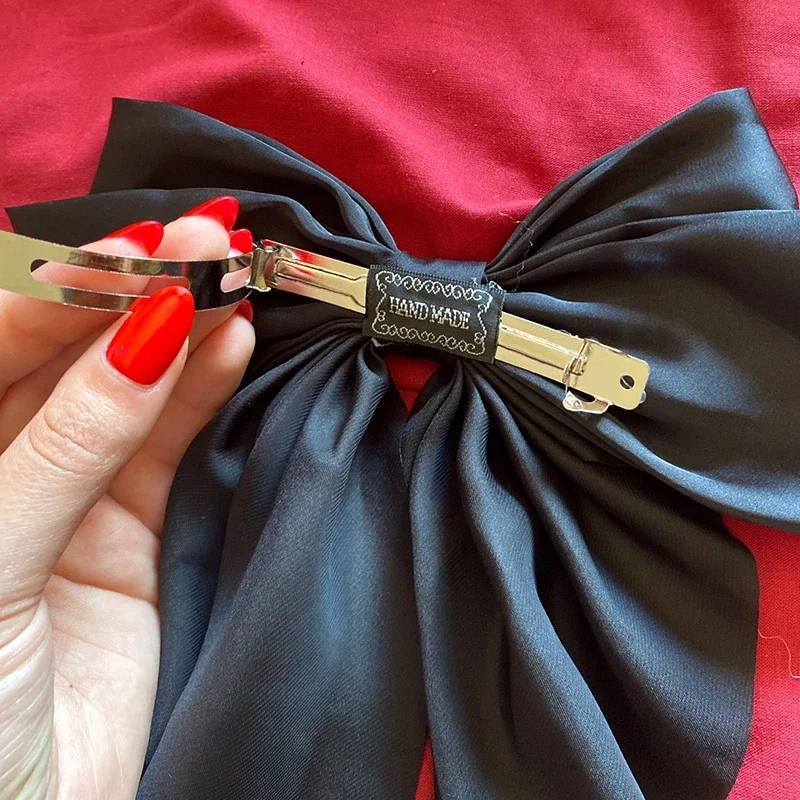 Épingle à cheveux à grand nœud pour femmes et filles, bandes de sauna coréennes, barrettes à gros nœud papillon, pince à queue de cheval pour document solide, accessoires pour cheveux de mariage