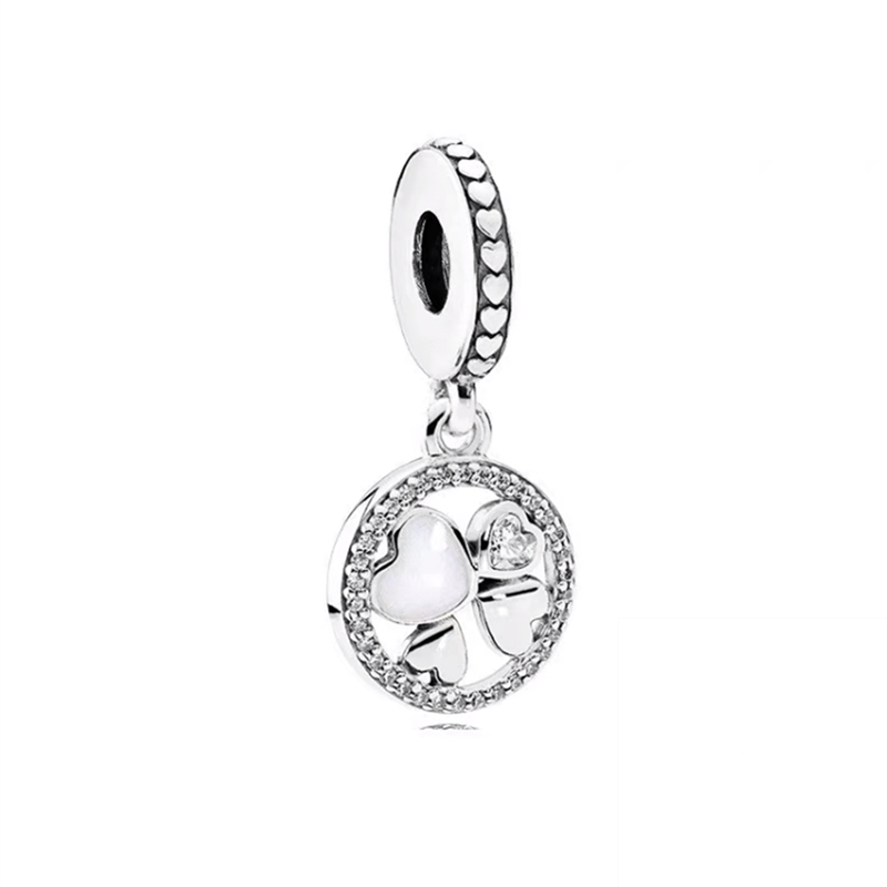 Gepolijst Sunburst Gevederde Clip Clover Dangle Charm Kralen Fit Originele Europese Zilveren 925 Armband DIY Sieraden: Licht oliver