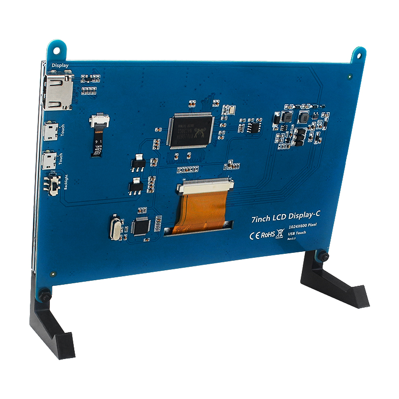 Pantalla táctil de 7 pulgadas, pantalla portátil IPS de 1024x600 para Raspberry Pi 5 4B 3B + 3B Zero, Monitor escecondario compatible con HDMI para PC