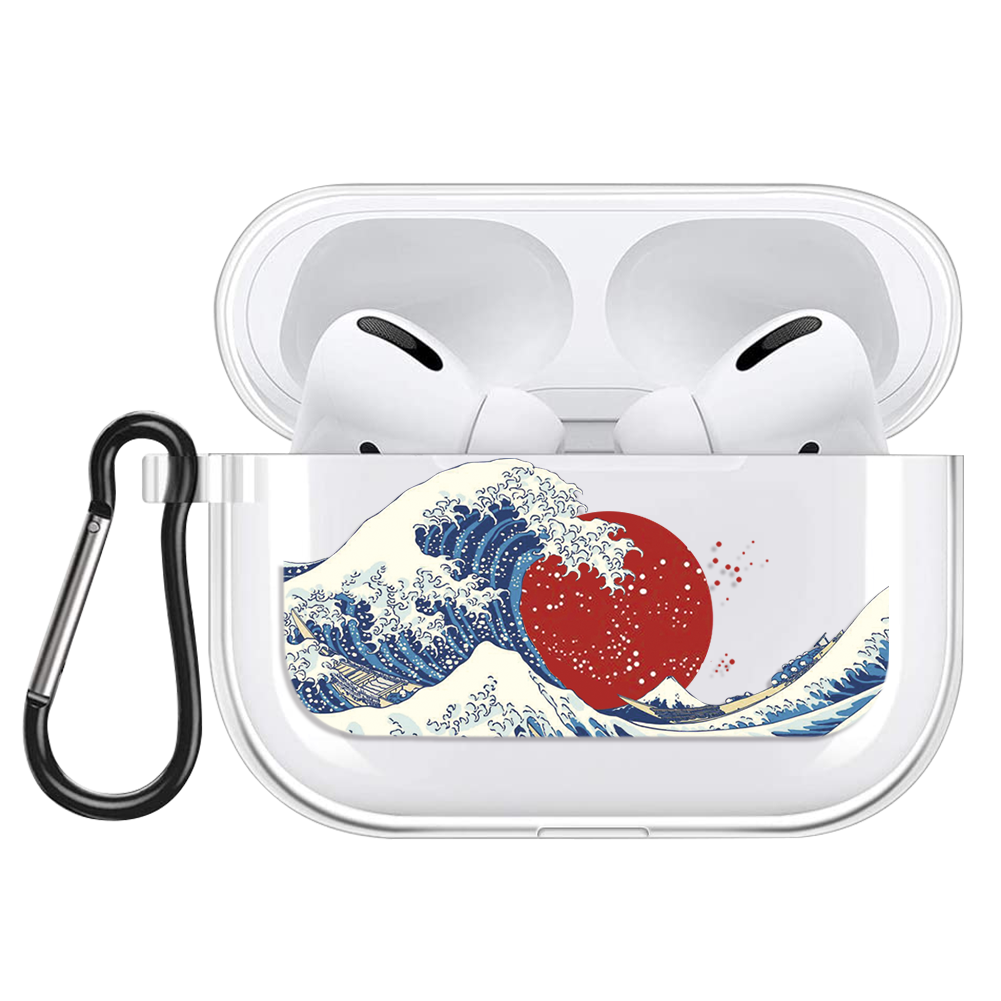 La Grande Onda di Kanagawa Auricolare Custodia Per AirPods Pro Custodie Molle Del Silicone di Lusso Texture Opaca Della Copertura di Protezione per AirPod 3: Kpet-tm-hlhongri3d