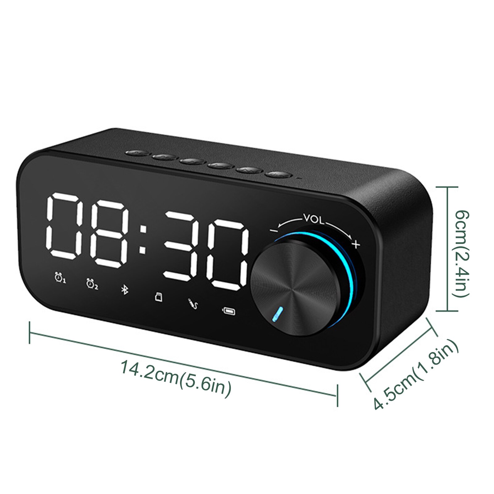 Bluetooth despertador display digital rádio led subwoofer sem fio preto com fontes de luz da noite decoração para casa leitor música