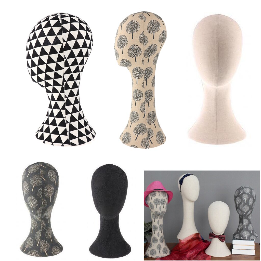 Hoofd Mannequin In Linnen Display Sieraden Display Stand Pruik Hoofd Hoed Mannequin Disolay Houder Stand Oefenpop Model Hoofd
