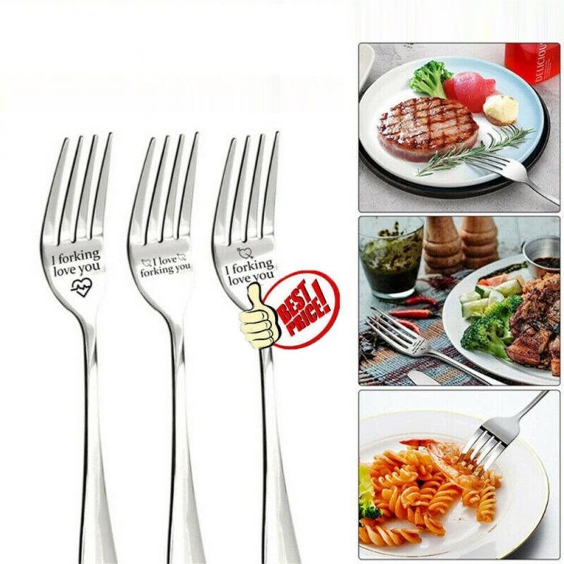 Fork With Blessing Words Stainless Steel Blessings Fork For Relatives Tableware Funny Engraved Fork For Boyfriend