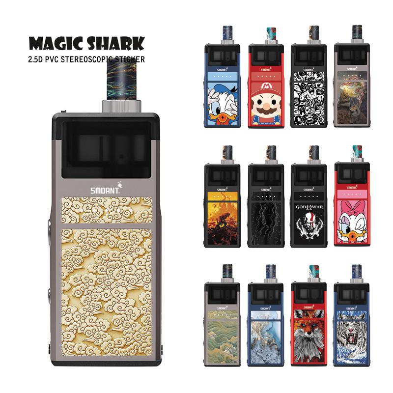 Magic Shark Cartoon Duck Mario Tiger Fox Weave Ultra Thin Skin Film Cover Pod Vape Sticker Case for Smoant Pasito