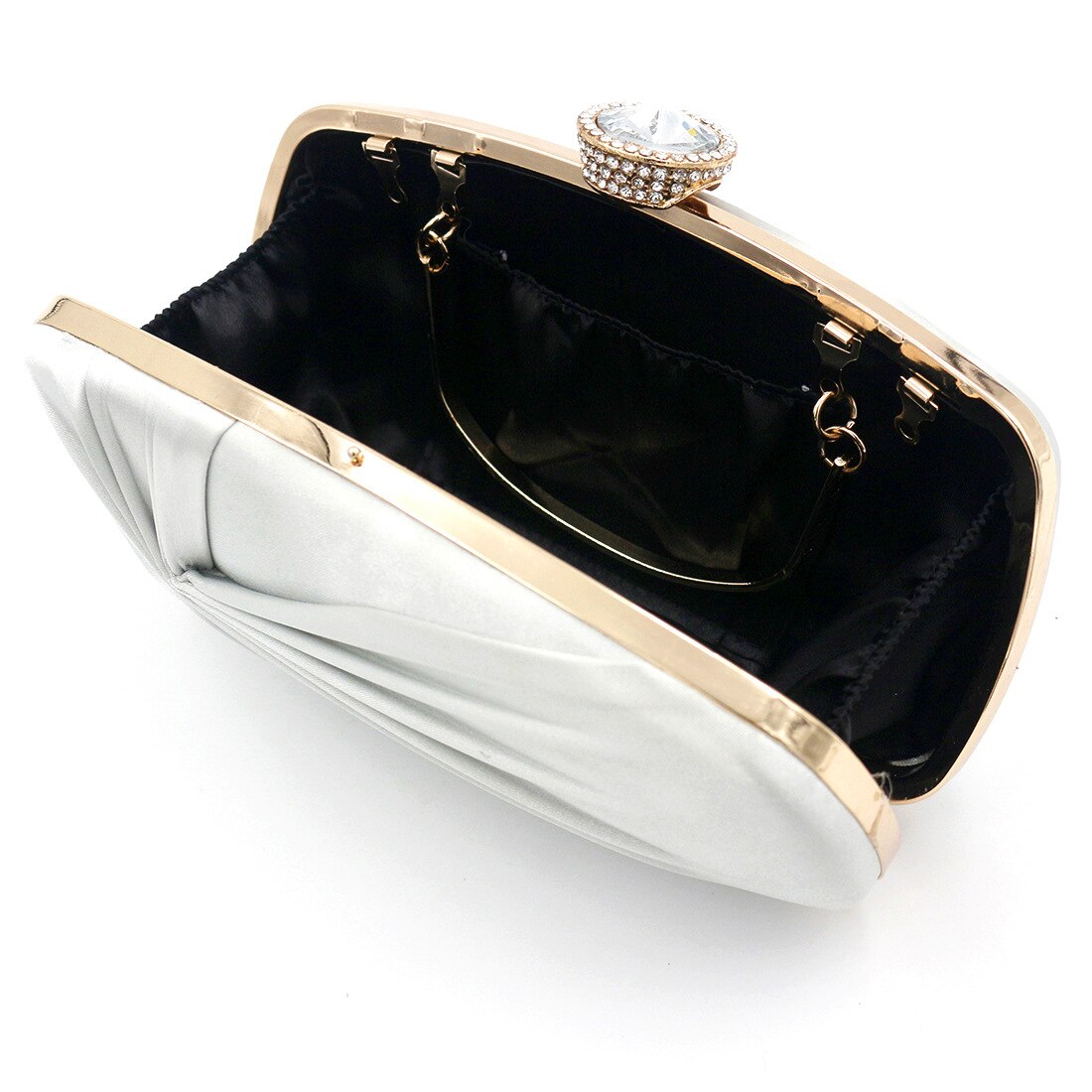 Luxe Kleine Portemonnee En Clutch Met Geplooide Rok Patroon Effen Kleur Vrouwen Avondtasje Voor Diner Party En Prom Schouder tas