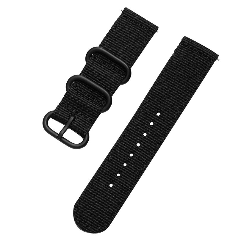 20Mm Nylon Horlogeband Strap Voor Garmin Venu Sq Muziek/Vivoactive 3 / Vivomove Hr Sport Armband Band Vervanging polsband: Black