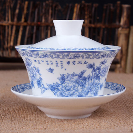 Houmaid drink blau und weiß keramik teetasse und untertasse set porzellan auf-glasierte tee tasse mit abdeckung von Jingdezhen china: Rot