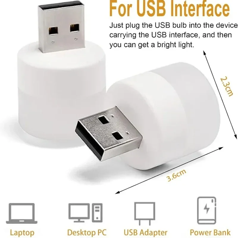 50/1 pièces Mini USB veilleuse LED livre lampes de lecture chambre Protection des yeux lumières ordinateur alimentation Mobile USB Plug-in lampe de nuit
