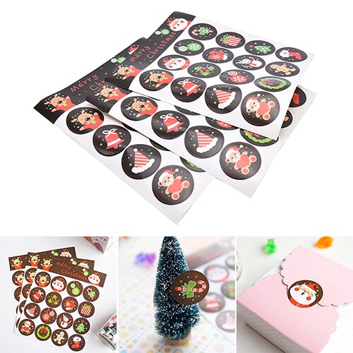 6 Sheet DIY Cookie/Cake Labels Stickers Kitchen Sweets Party Seal Sticker Scrapbooking Merry Christmas Kraft Sticker