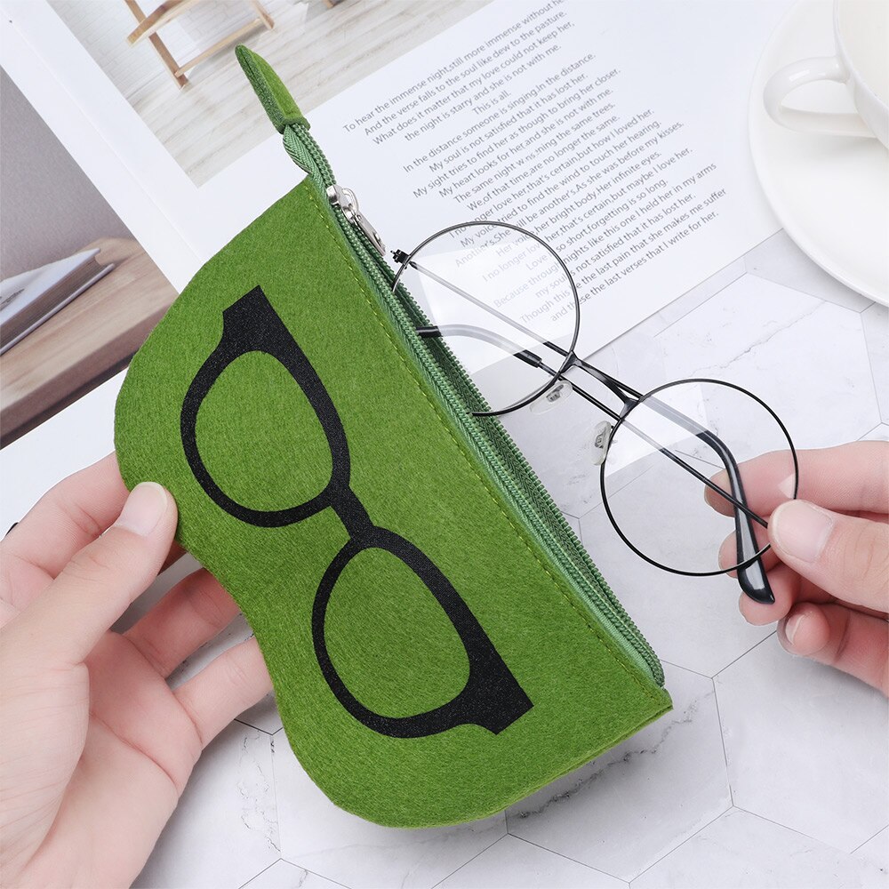 1pc unisex filt briller taske solbriller taske boks portatives blød lynlås soleil lunettes de soleil beskytter solbriller pose