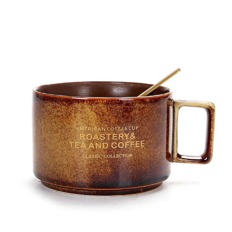 Ontbijt Koffie Mok Cup Melk Keramische Luxe Mokken Koffiekopjes Keramische Reizen Huis Tuin Koffie Tazas De Cafe Cup En schotel Set: Style   6No coasters