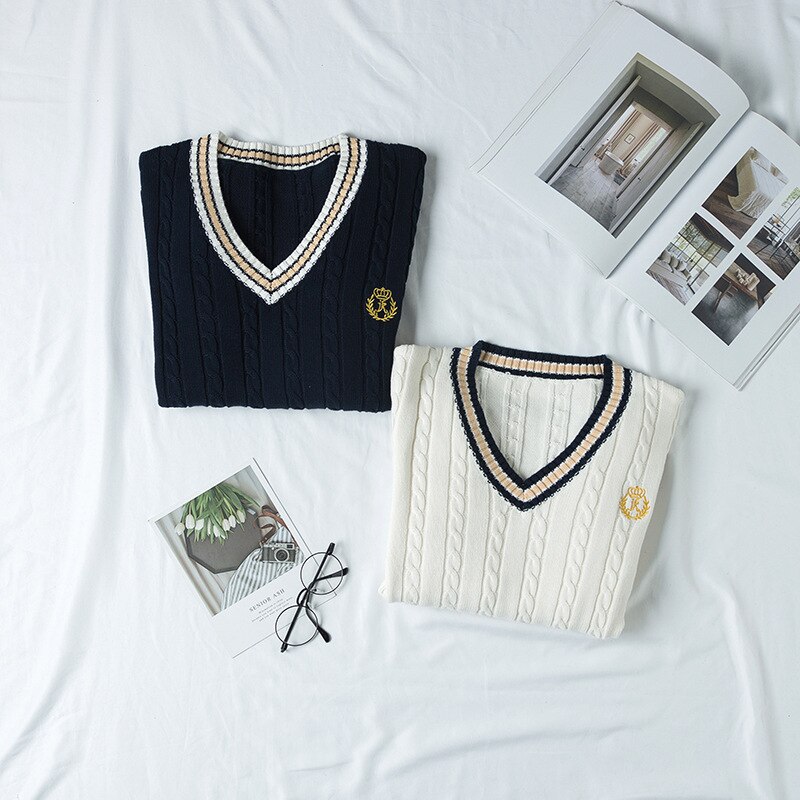 Jk trui jas japanse schooluniform v-hals mannen en vrouwen lange mouwen schooluniform trui studententrui