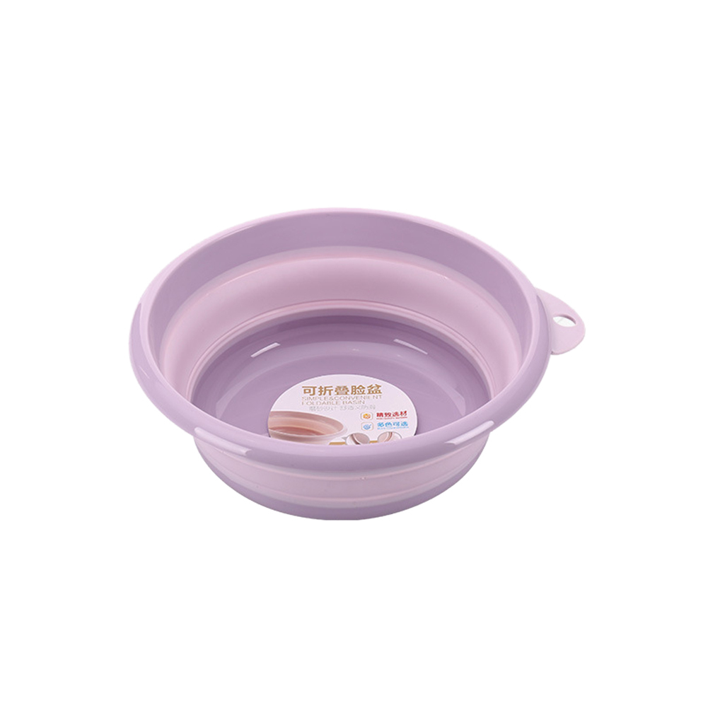 Outdoor Portable Folding Foot bath Basin Foldable Plastic Bucket Travel Washbasin Camping Kitchen Household Items Barrels: Medium Size Purple