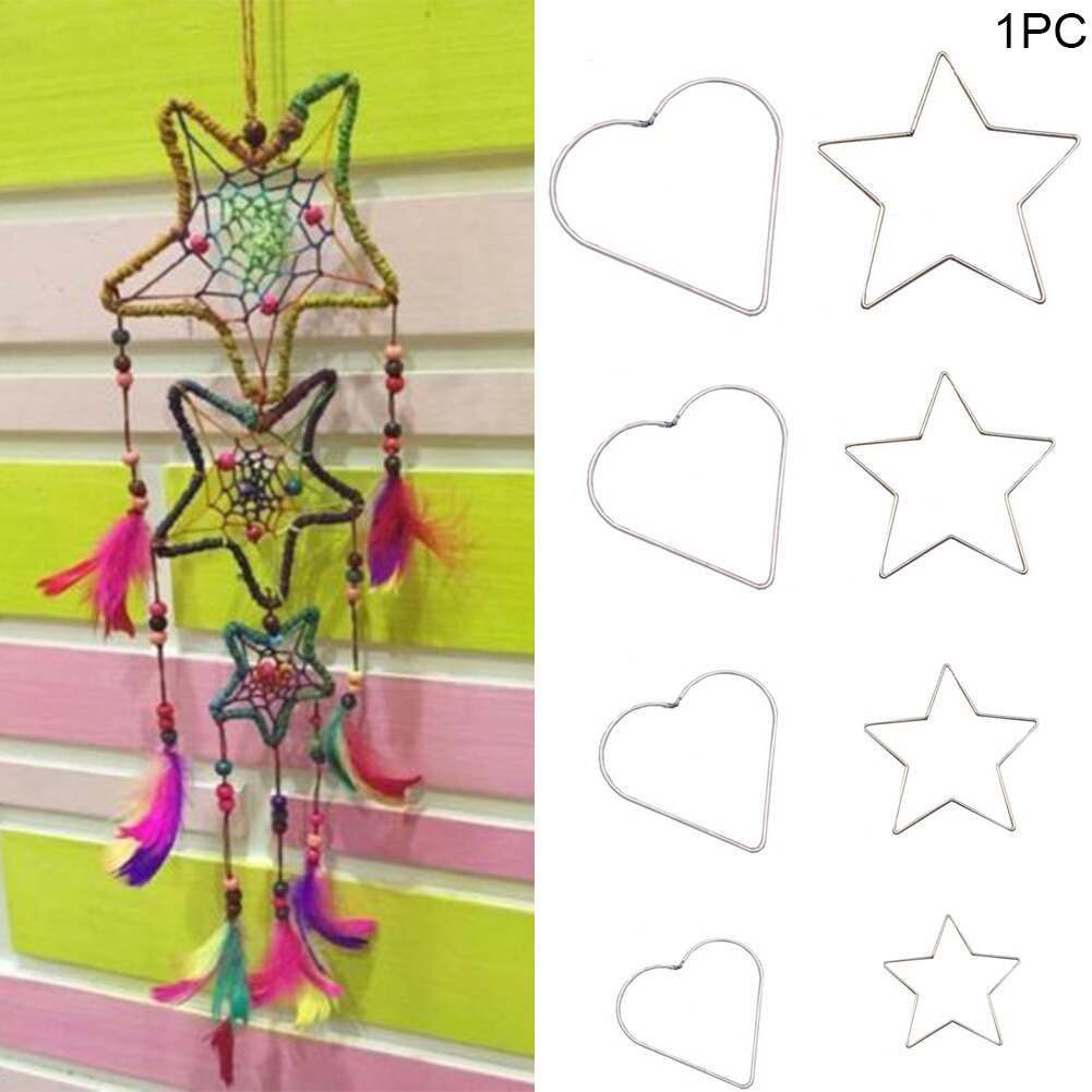 Cerceau en métal amour coeur métal soudé décorations fournitures bricolage pièces artisanat étoile à cinq branches