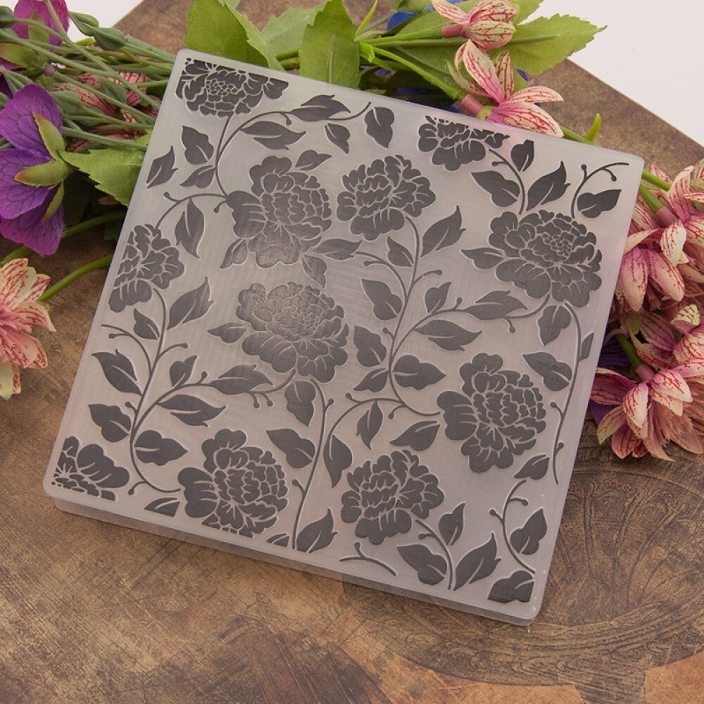 Plastic Embossing Folder Template Rose Flower Leaf Decorating Mould DIY Scrapbook Paper Card Making Craft Stencils