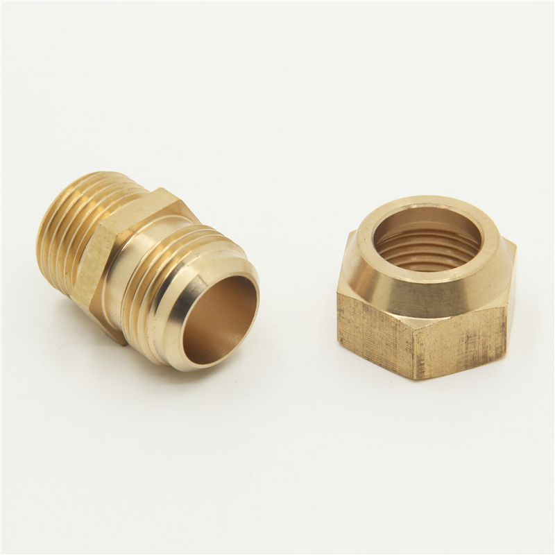 copper Flaring directly connect 1/8" 1/4" 3/8" 1/4" Male Thread brass fitting copper expansion estuary flared Adapter Connector