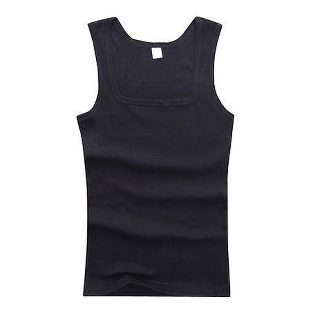 Ropa de verano de talla grande para hombres y mujeres, camisetas sin mangas negras, blancas y grises, camisetas 100% de algodón para Fitness, chalecos musculosos para hombres, camiseta para mujeres: XXL / Negro