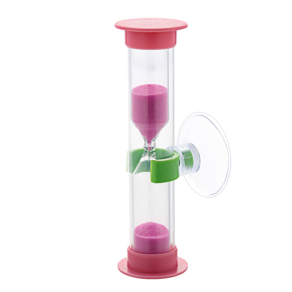 Minuterie de douche pour enfant, 3 minutes, ventouse colorée, sablier, horloge de sable, minuterie de douche, brossage des dents, minuterie de jeu: pink