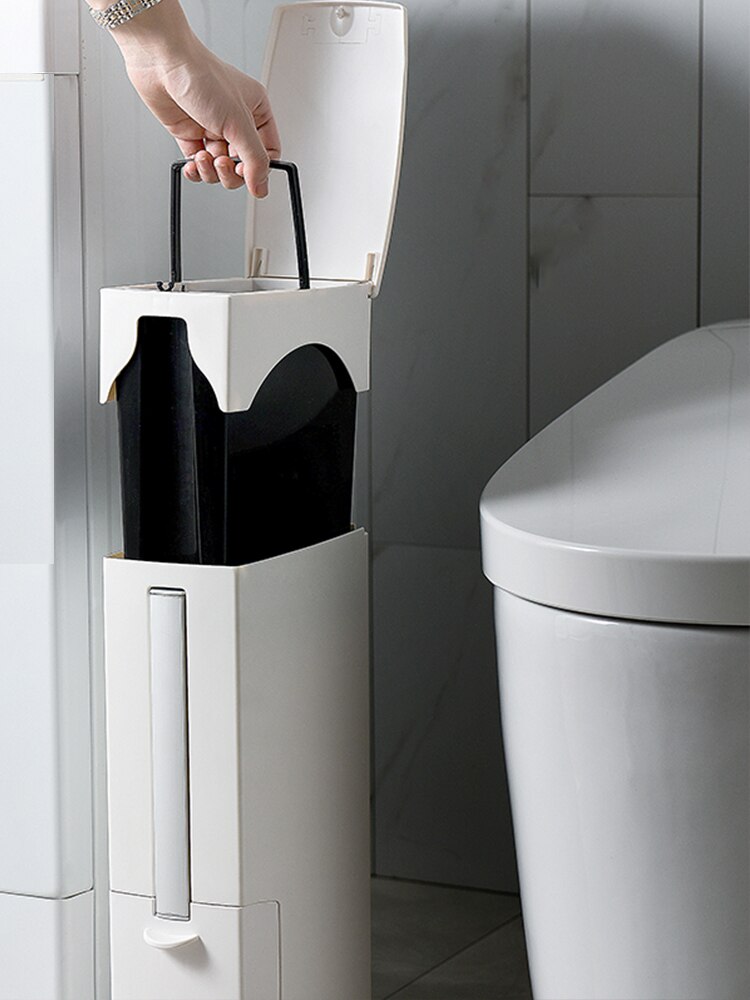 Rectangle Trash Bin Cover Kitchen Garbage Sorting White Modern Trash Bin Eco-Friendly Cocina Household Cleaning Tools BK50LJ