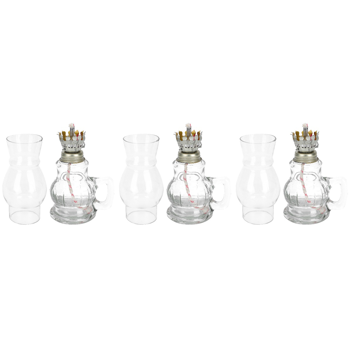 3pcs Desktop Oil Lamp Retro Kerosene Lamp Handheld Oil Lantern Glass Kerosene Lamp