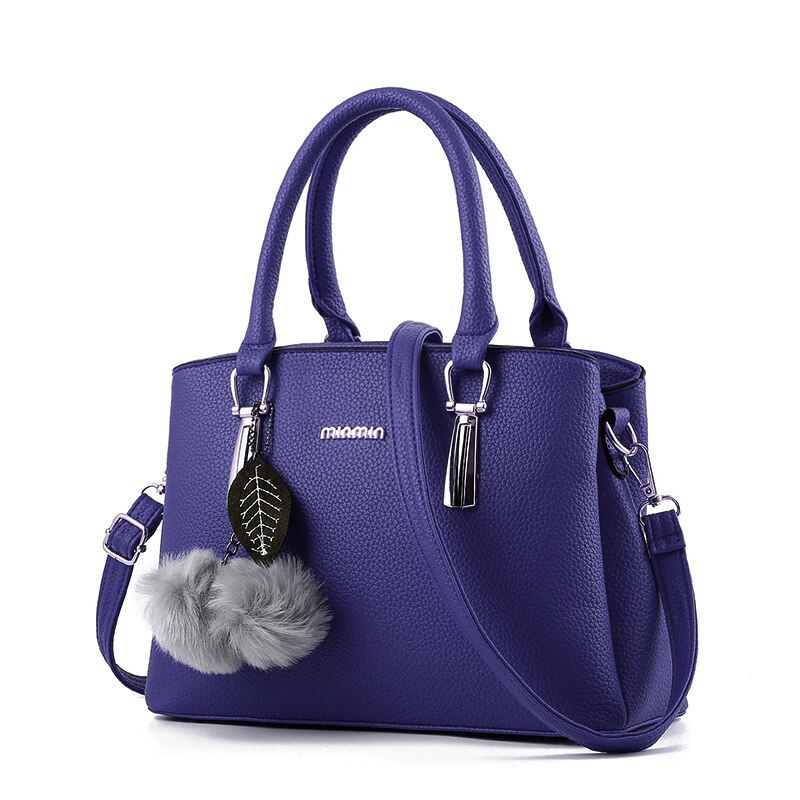 Style Cool fille en relief en cuir épaule main femmes sac Style décontracté atmosphérique femmes sac sacs: Deep Blue