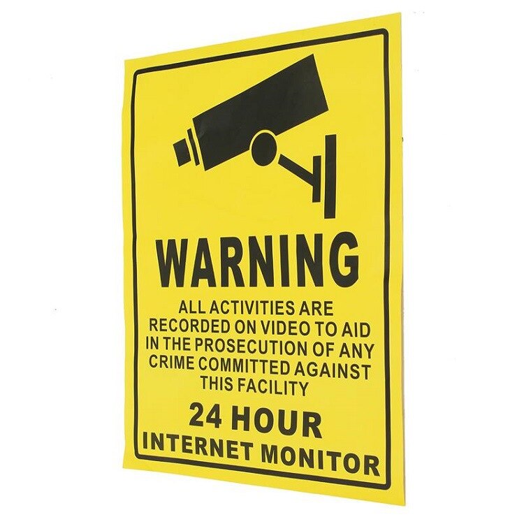 Surveillance Signs Warning Sticker – 'Video Surveillance Alarm Secured' Security Sign, Self-Adhesive Video Surveillance Sticker - Foto 2