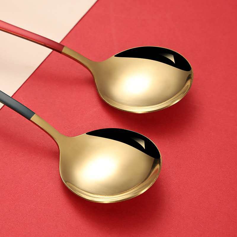 Stainless Steel Spoon Round Head Spoon Japanese Korean Coffee Spoon Household Cake Dessert Spoon
