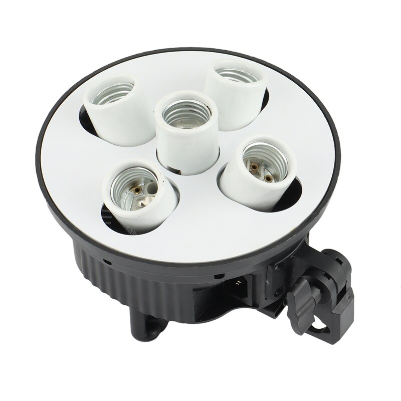 5 Socket E27 Light Lamp Bulb Head Bracket Umbrella Holder Adapter for Photo Studio Softbox, 5 Lamp Bulb Base