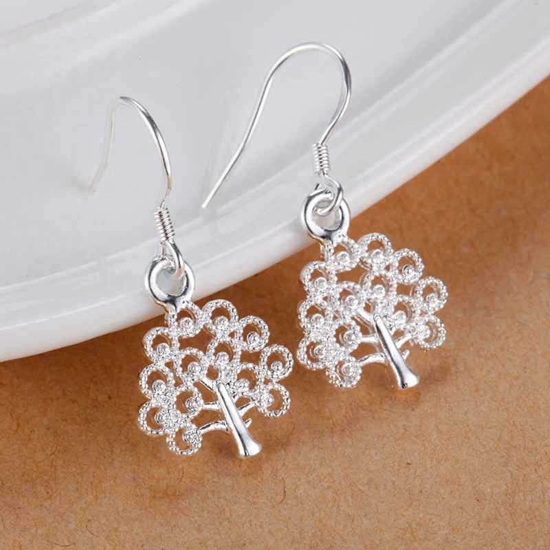 Sinta S925 Sterling Zilveren Oorbellen Silvertree Crystal Casual Earring Voor Vrouwen Verjaardag