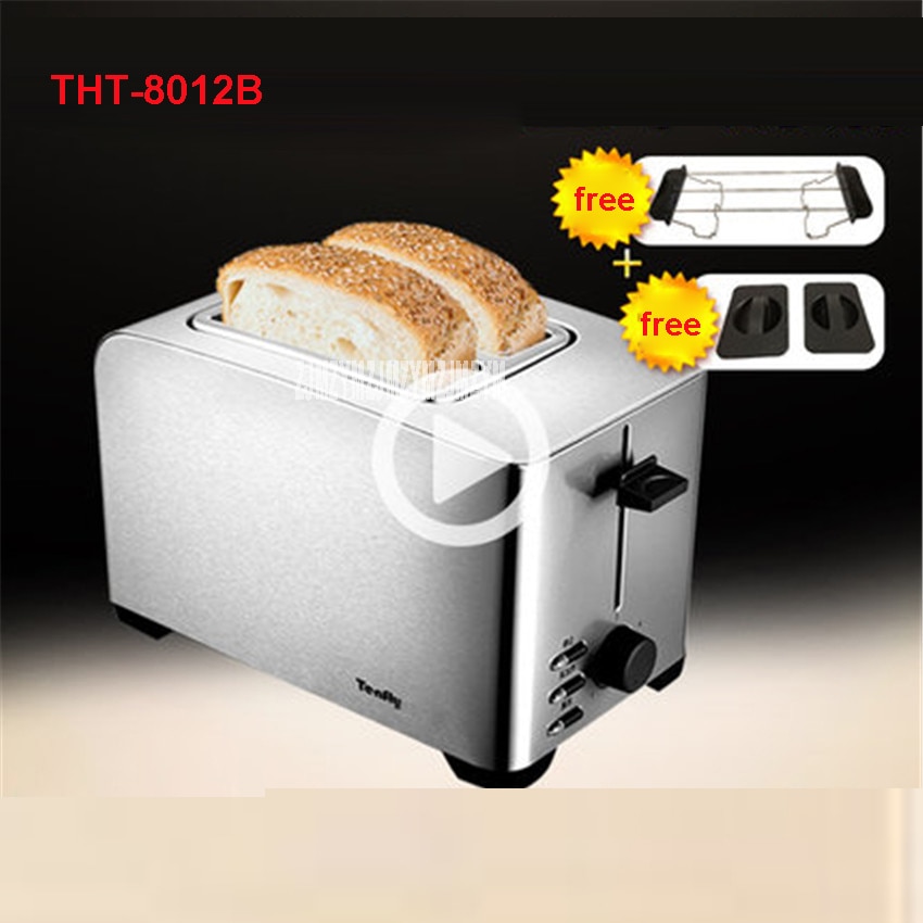 THT-8012B Household Appliances All stainless steel toaster 220V/50hz multifunctional breakfast 750W Toasters silver