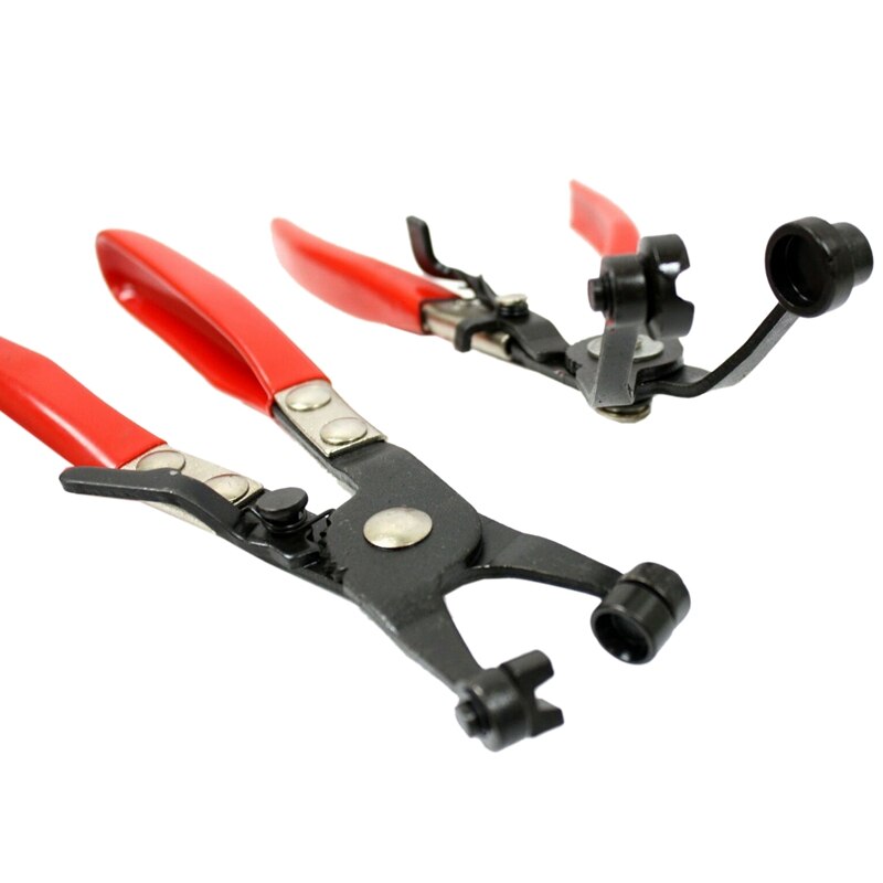 2 Pc Hose Clamp Pliers Tool Set Angle Swivel Jaw Locking Flat Band Coolant Clip