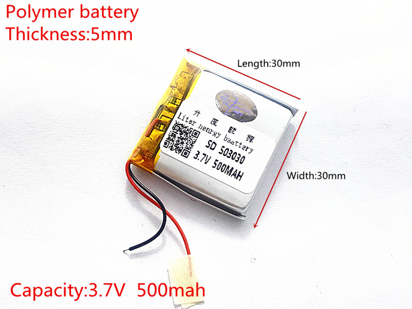 Ai polimeri di litio batteria agli ioni di 3.7 V, 500 mah 503030 053030 CE FCC ROHS SDS certificazione di qualità