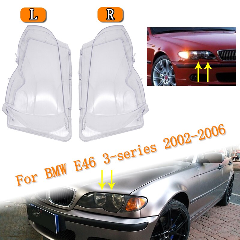 Headlight Lens Covers – Clear Polycarbonate – Fits BMW E46 2-Door (1999-2006) & M3