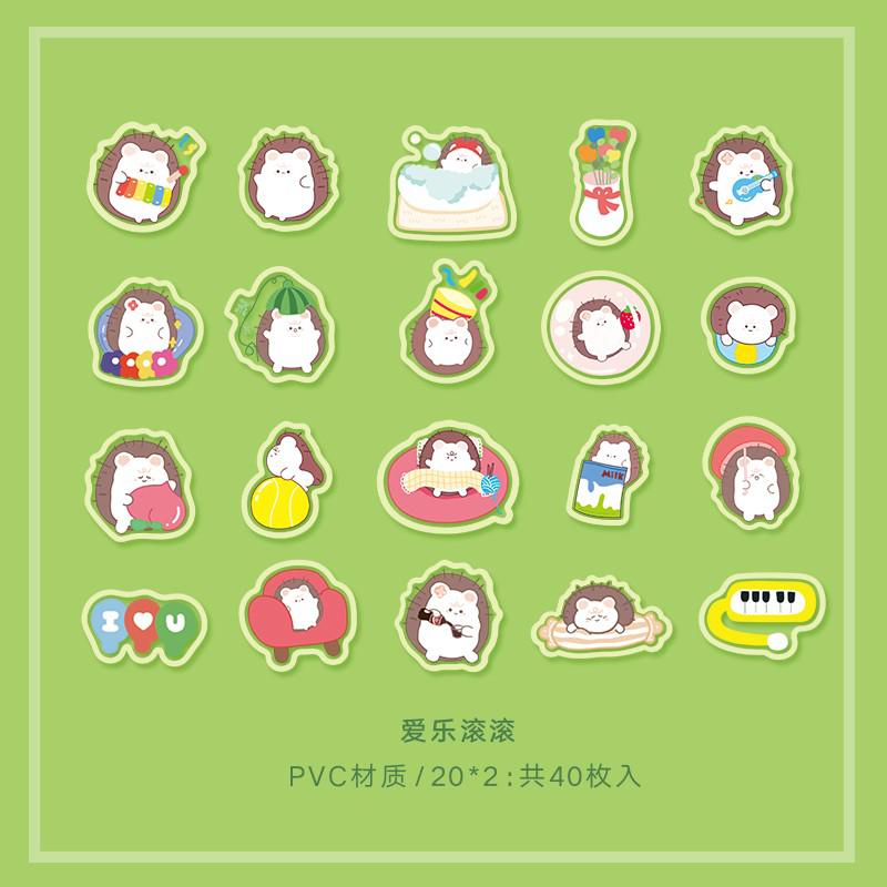 40 Pcs Kawaii Washi Stickers Set Animal Bunny Kat Planeet Lijm Label Decoratieve Sticker Label Voor Scrapbooking Journaling: E