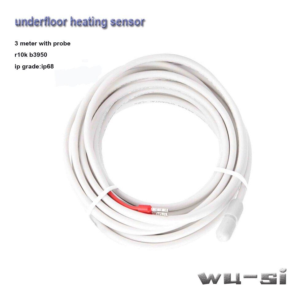 Inomhus 3 meter kabel golvvärmegivare: Vit sensor