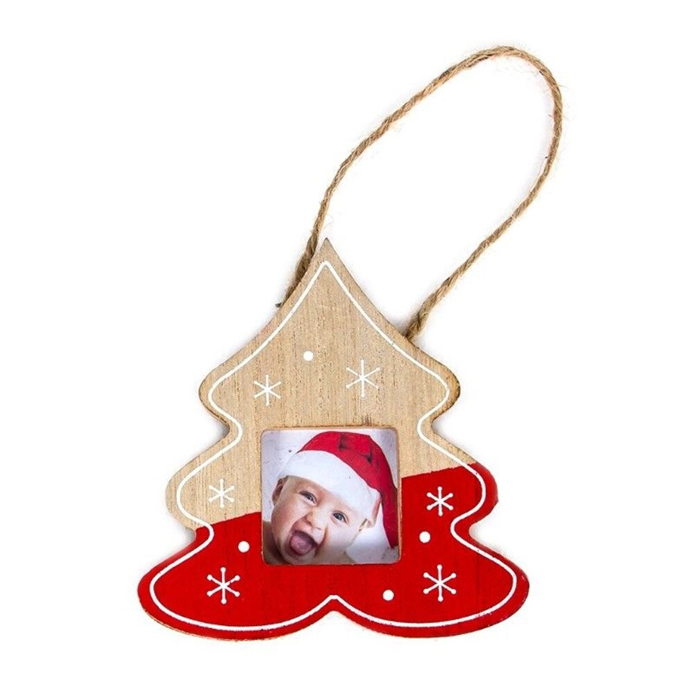 Christmas Tree Wood Photo Frame Pendant Xmas Hanging Pendant Ornament Home Decor: 3